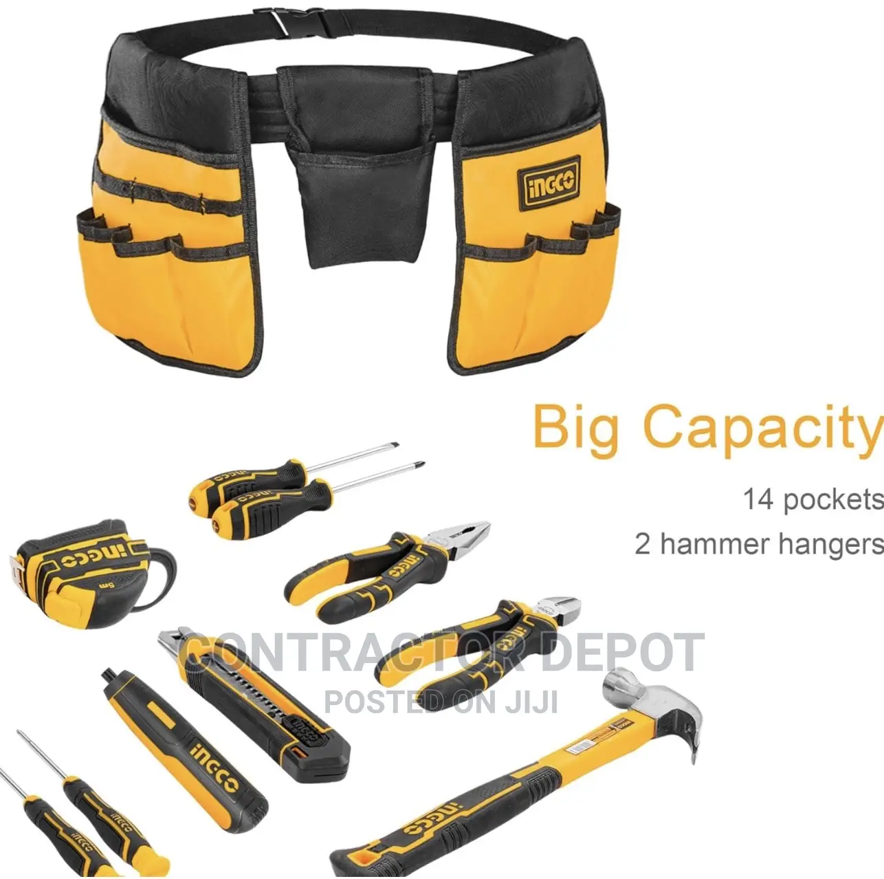 INGCO Tool Belt Pouch 600D Waterproof Polyester Aprons