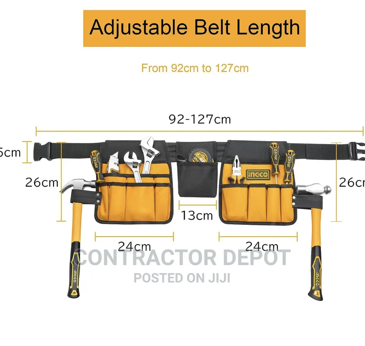 INGCO Tool Belt Pouch 600D Waterproof Polyester Aprons