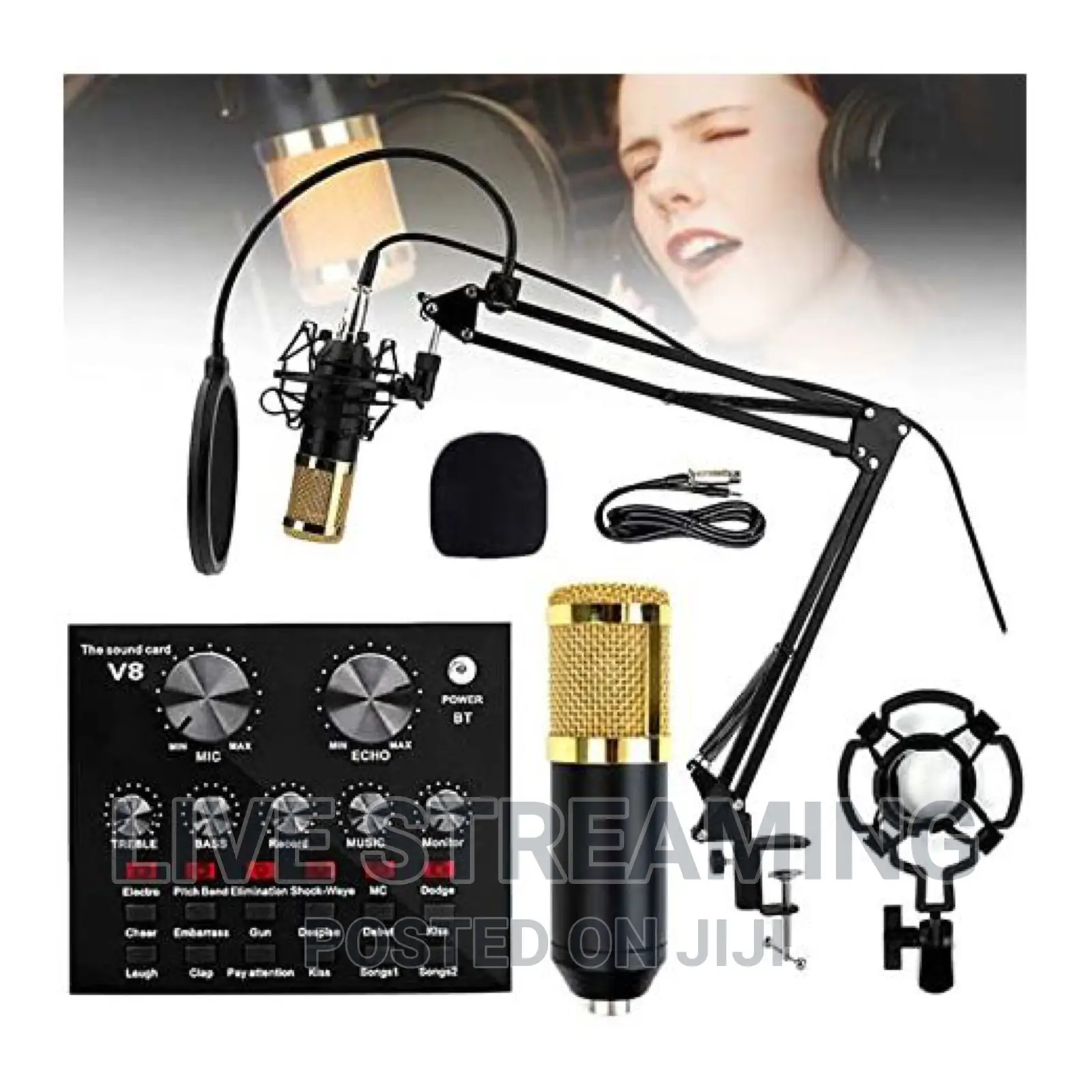 V8 + Bm800 Complete Mic Set for Live Streaming and Recording