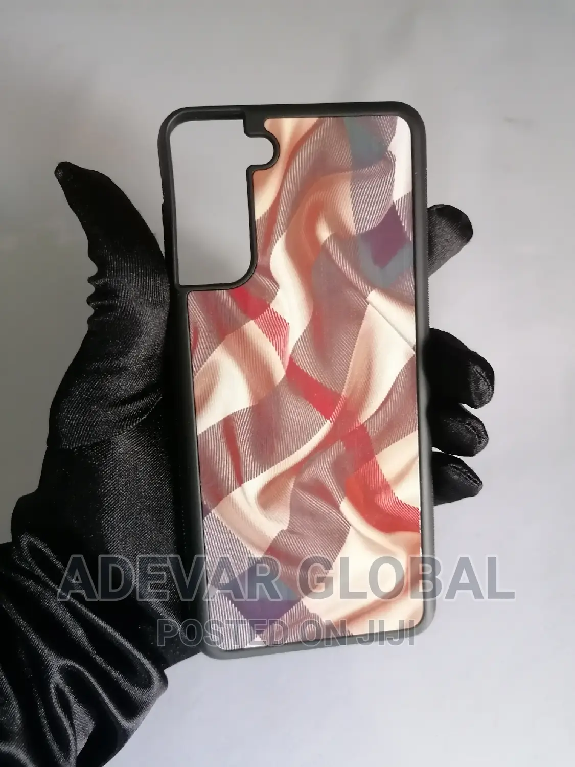 Nude Checkered Samsung Galaxy 21+ Plus Cover Pouch