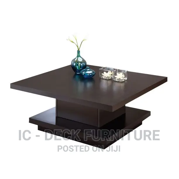 Tbl29 Contempt 30" Square Pedestal Coffee Table W/ Storage