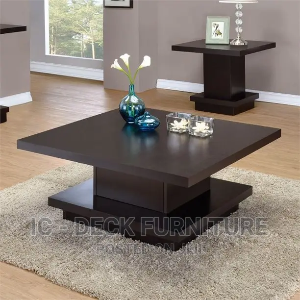 Tbl29 Contempt 30" Square Pedestal Coffee Table W/ Storage
