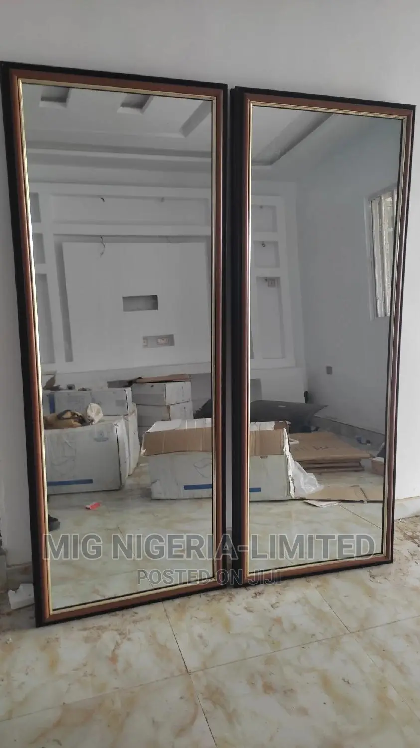 Wall Mirror Full Length Black and Brown Finish 72"X24"