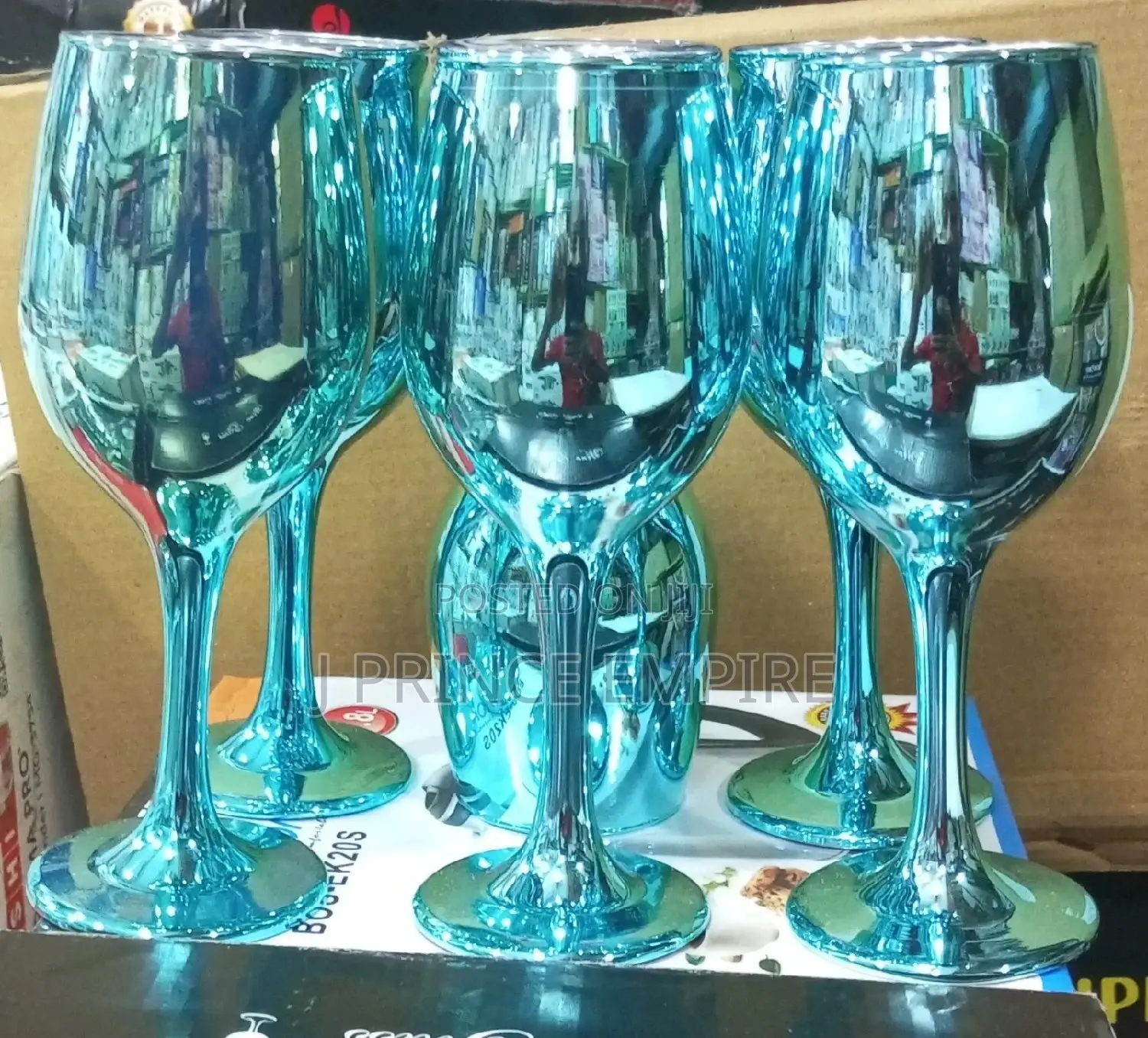 Gold Stainless Steel Wine Glasses Unbreakable, Set of 6