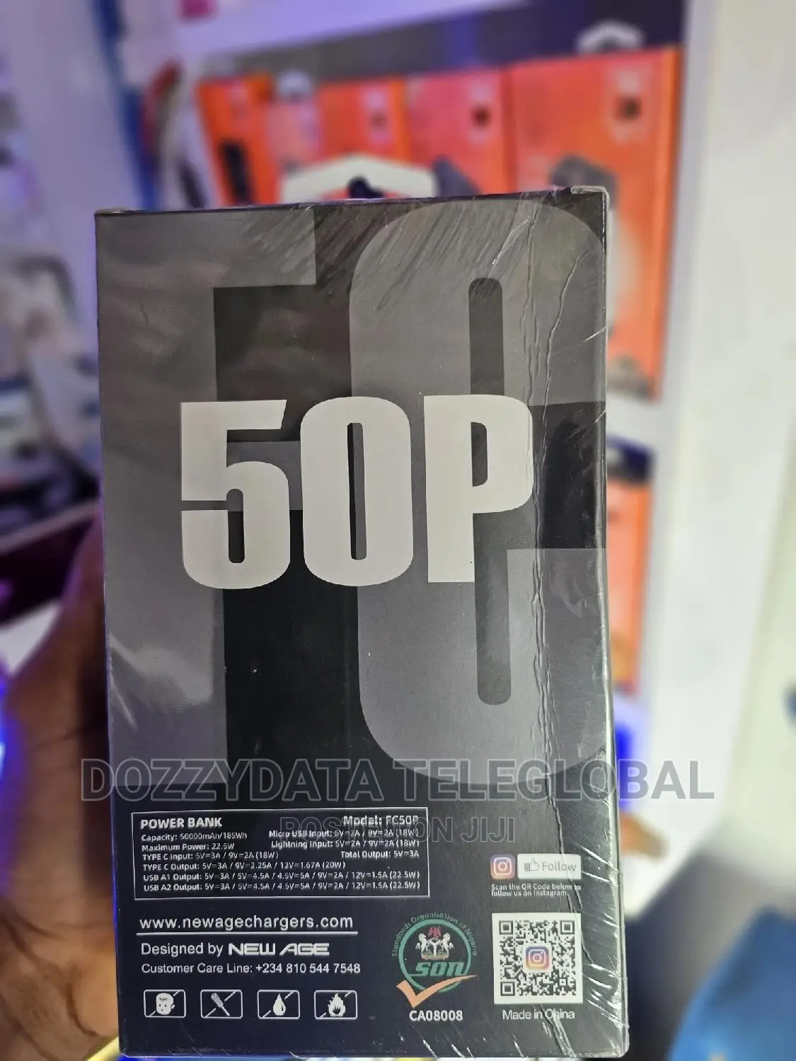 New Age 50000mah Smart Digital Power Bank With Type C Input