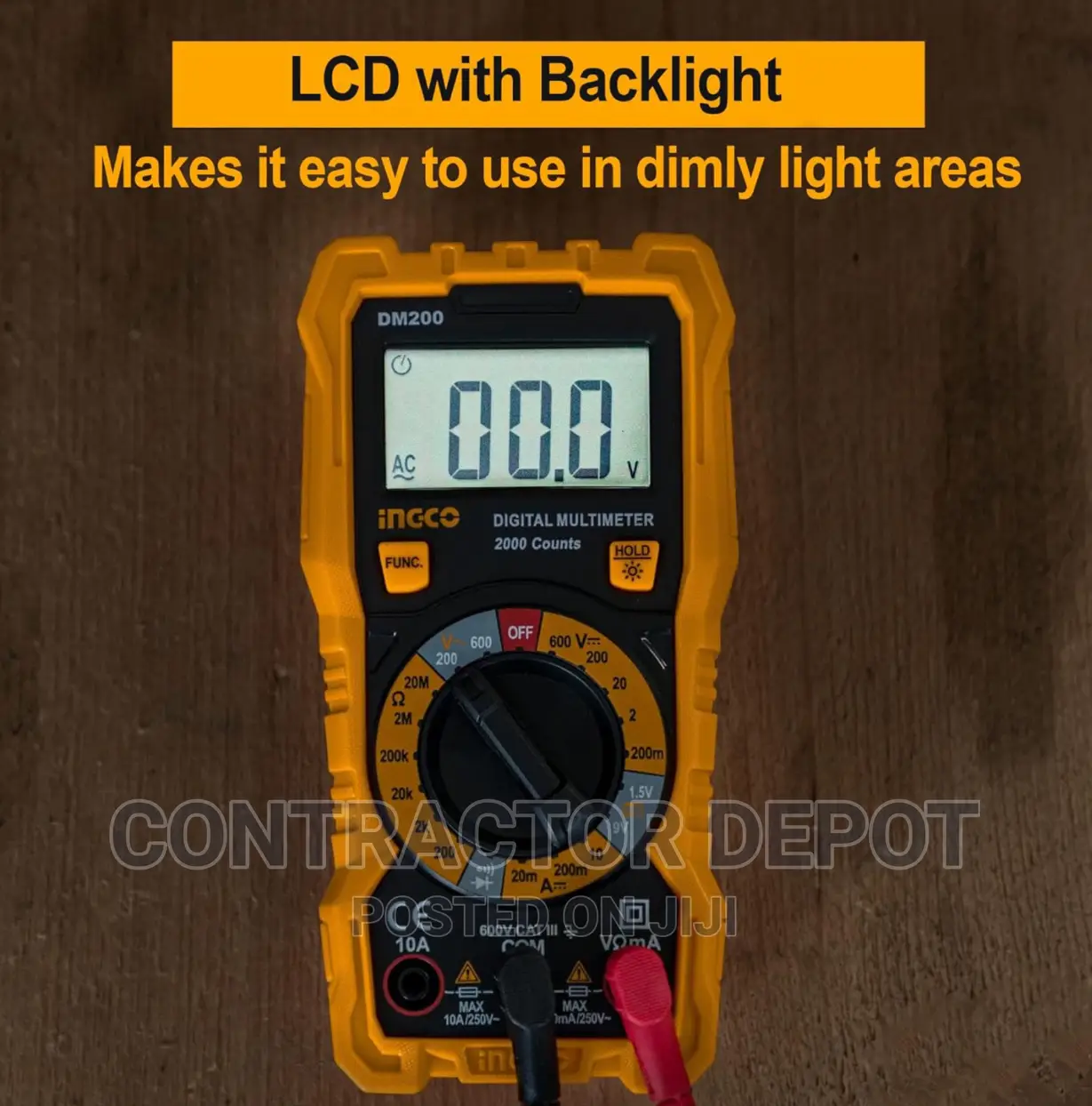 Ingco Digital Multimeter, 2000 Counts | LCD With Backlight