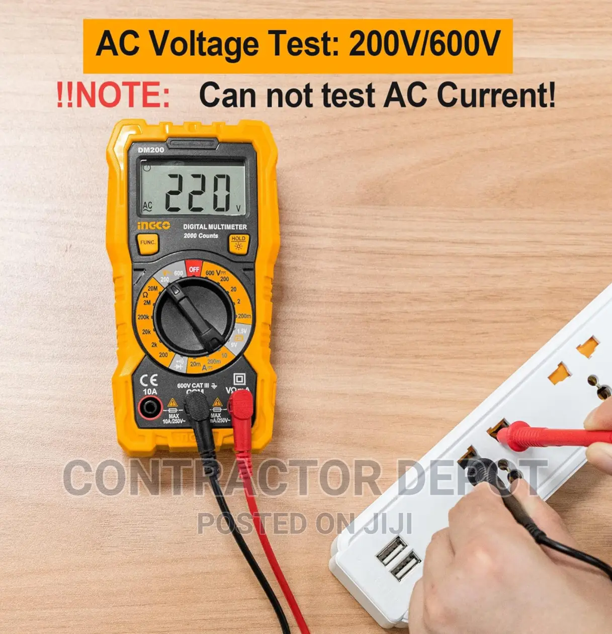 Ingco Digital Multimeter, 2000 Counts | LCD With Backlight
