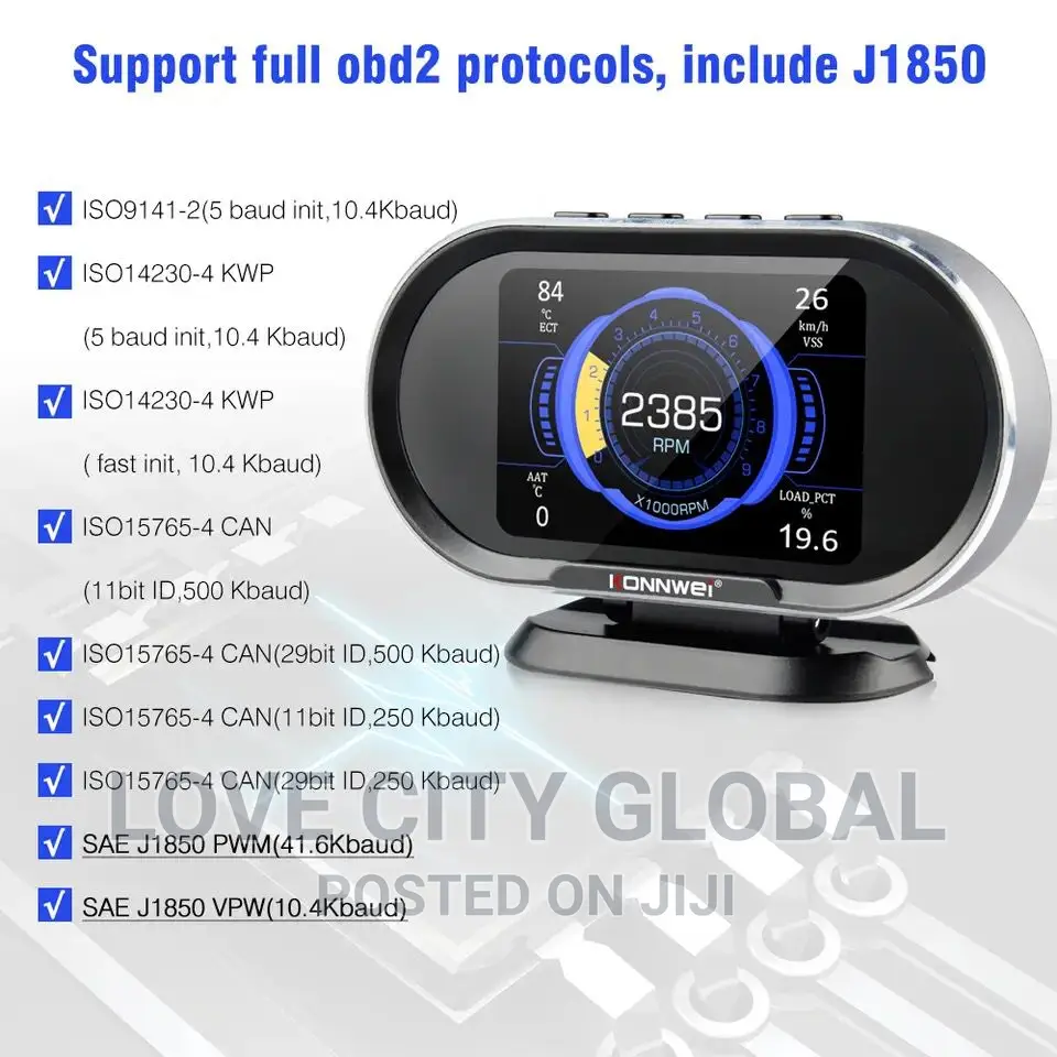 KONWEI KW206 OBD2 Head Up Display Car Guage + OBD2 Scanne
