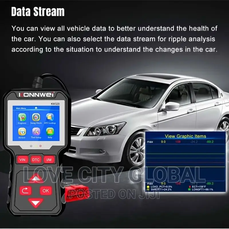 KW-320 CAN OBD2 EOBD Diagnostic Tool Car Scanner Clear Codes