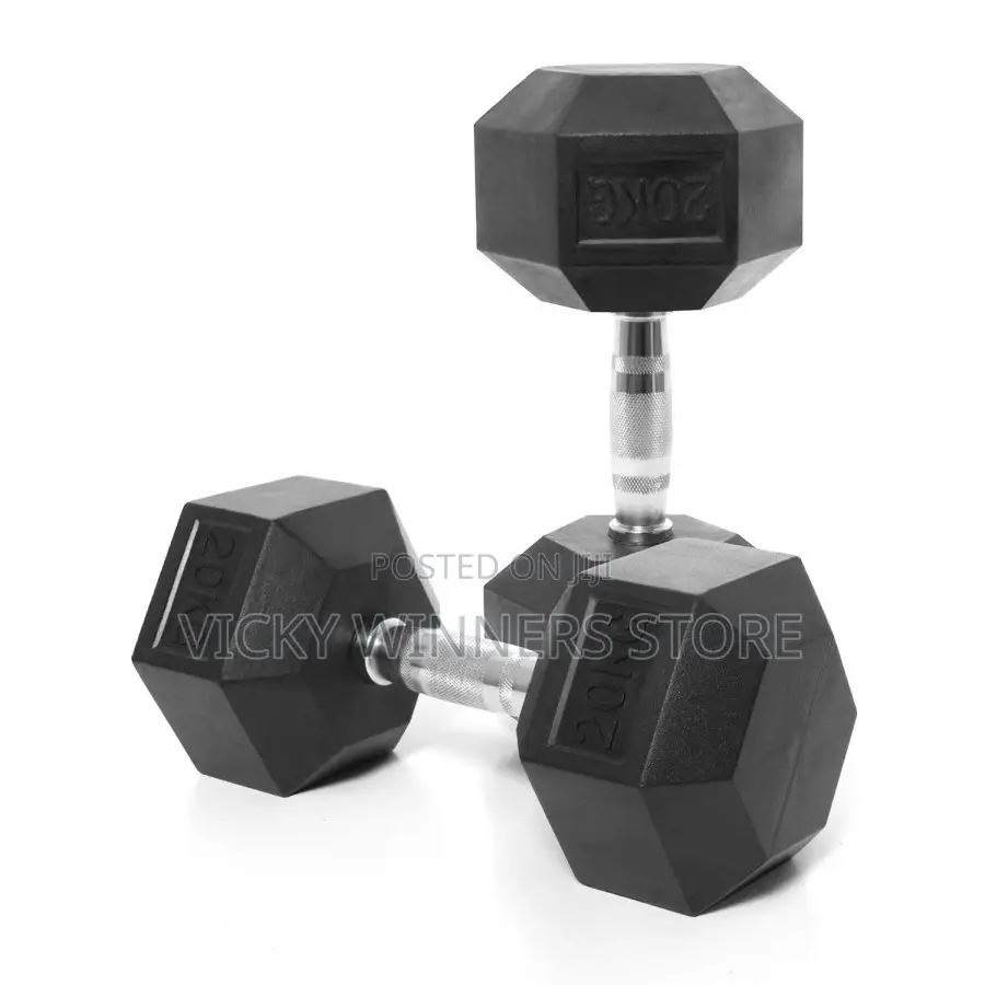 Hex Dumbbell - 10kg Pair - Black