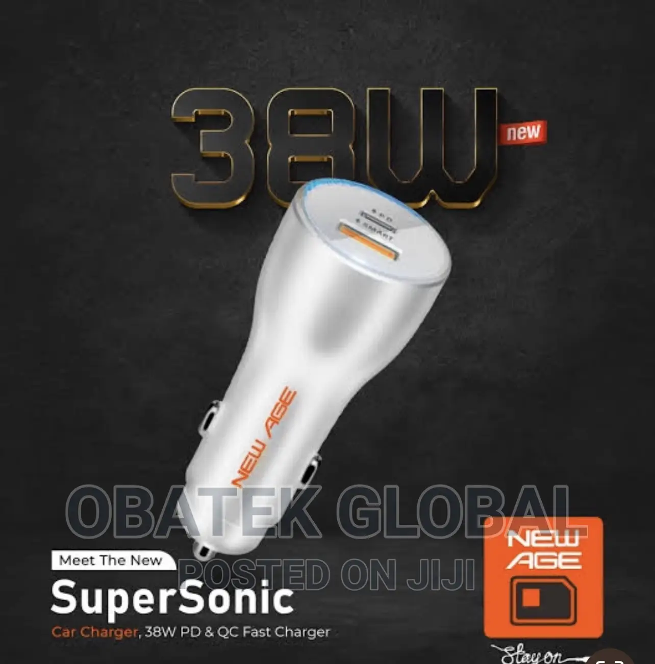 New Age Supersonic PD Car Charger (38W)