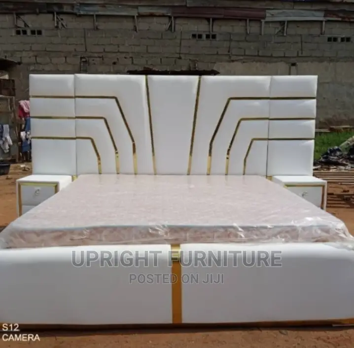 Padded Bedframe 6 by 6 With Two Side Drawer