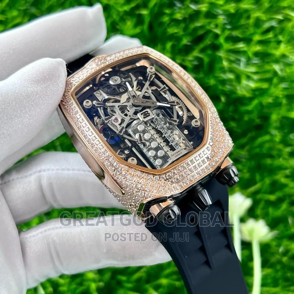 Jacob Co. Bugatti Chiron Tourbillon Baguette White Diamond