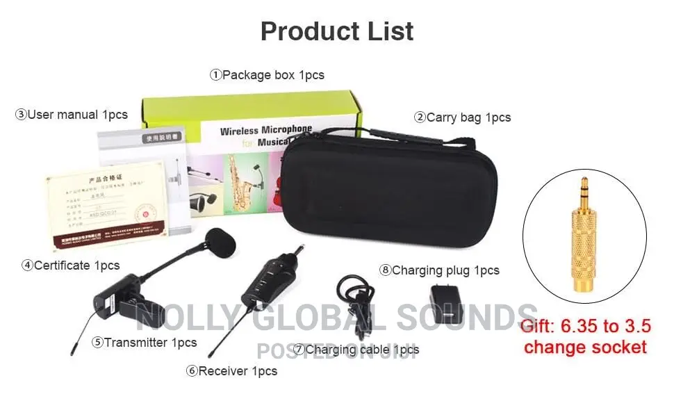 ACEMIC UHF Rechargable Wireless Saxophone Microphone ST-5