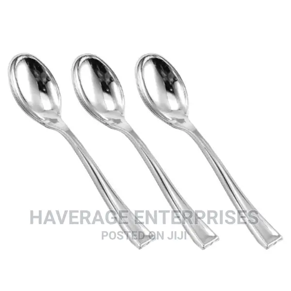 Quality Plastic Disposable Spoons 1,000pcs Silver/Black