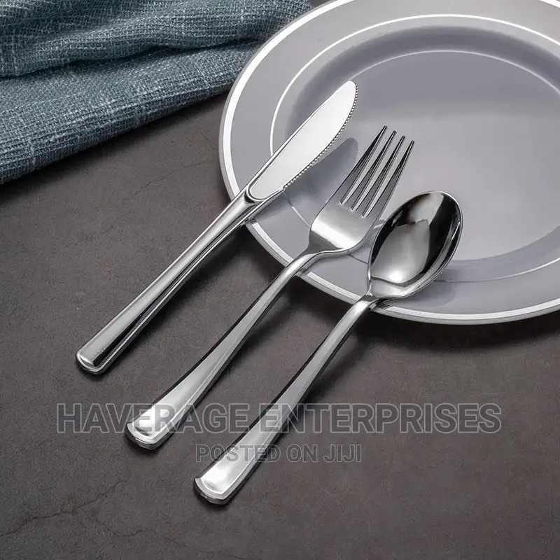 Elegant Disposable Cutlery Set(Black,Gold,Silver) 2,400pces