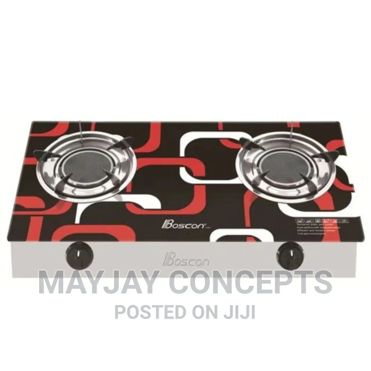 BOSCON Infrared Glass Table Top Gas Cooker-No Flame,No Smoke