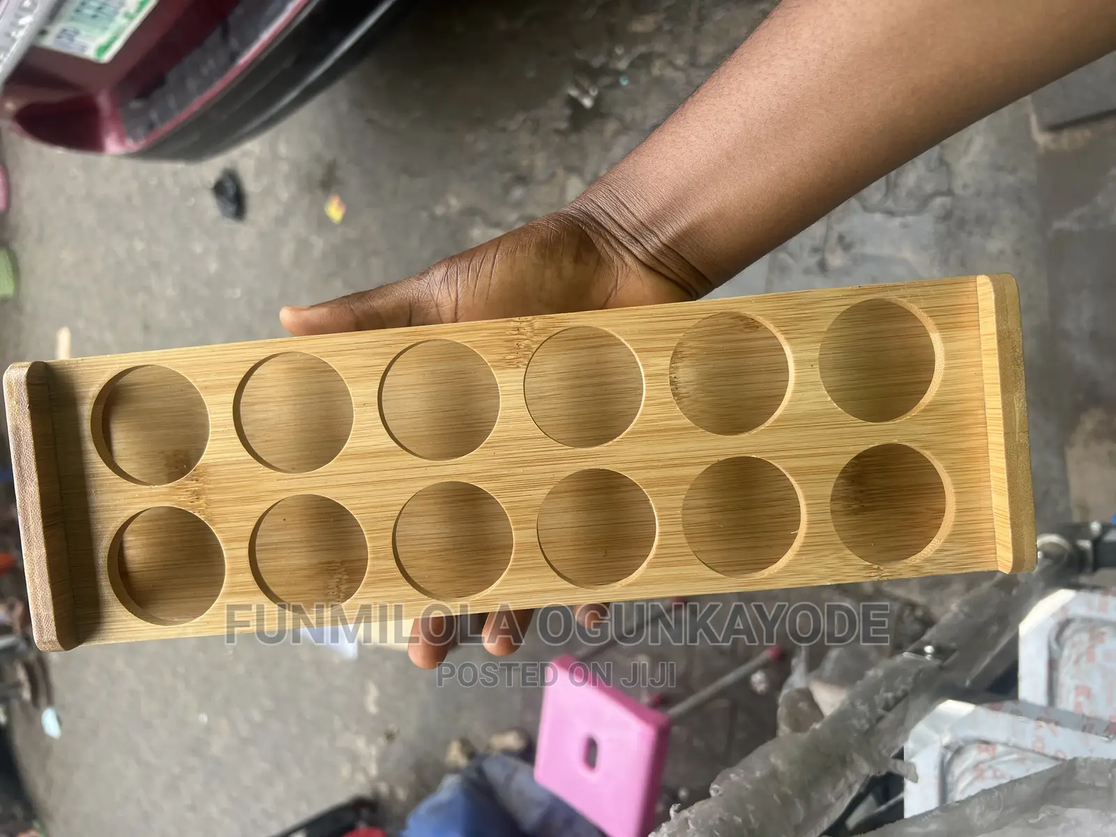 Tequila Shot Glasses With Bamboo Holder