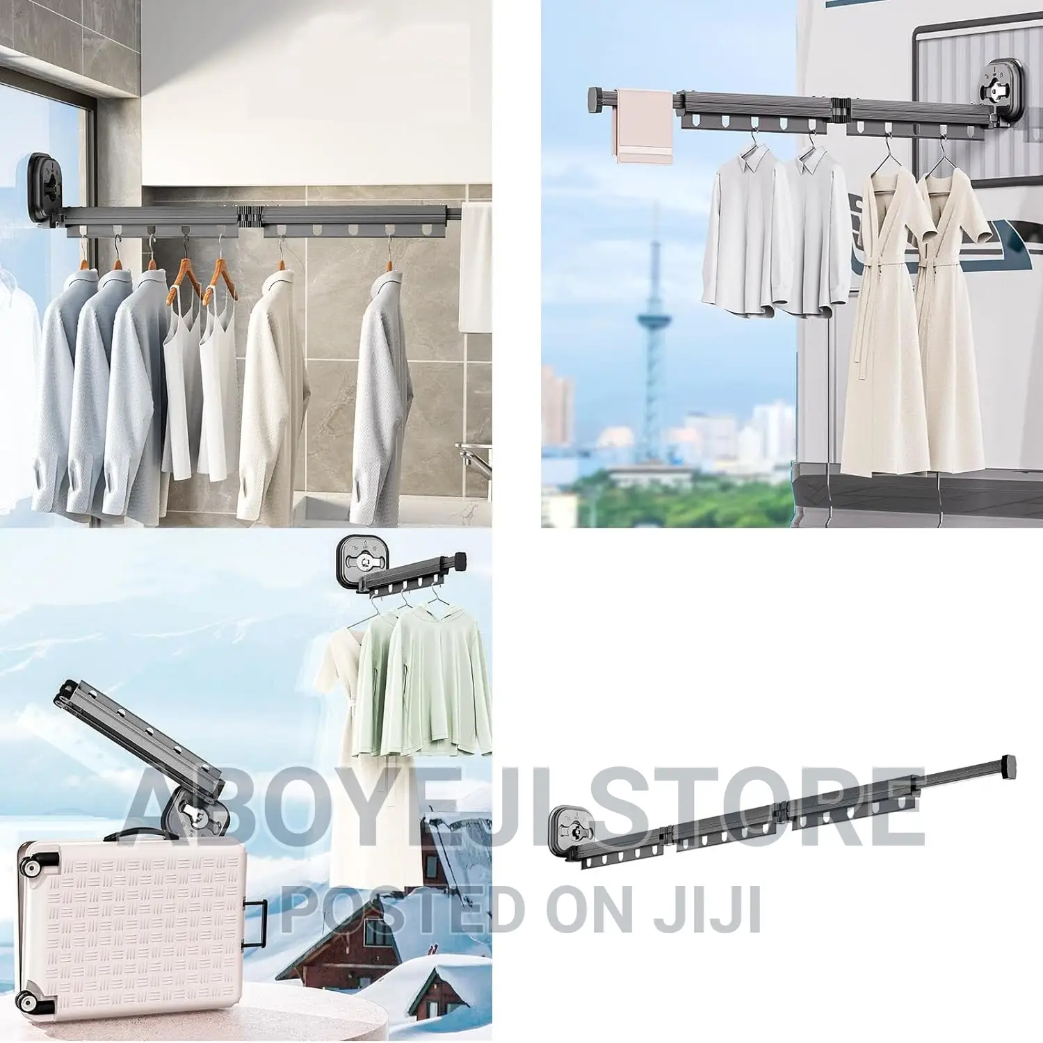 Metal Wall Display Hanging Pole for Closet With Windproof