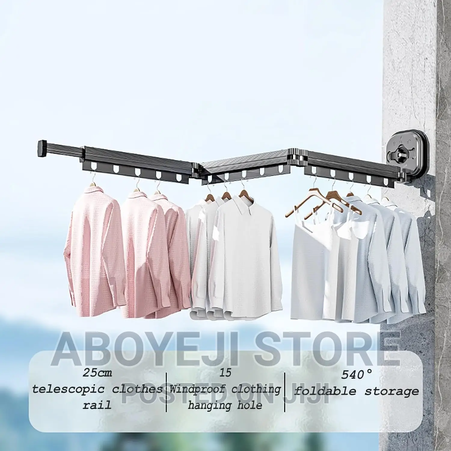 Metal Wall Display Hanging Pole for Closet With Windproof