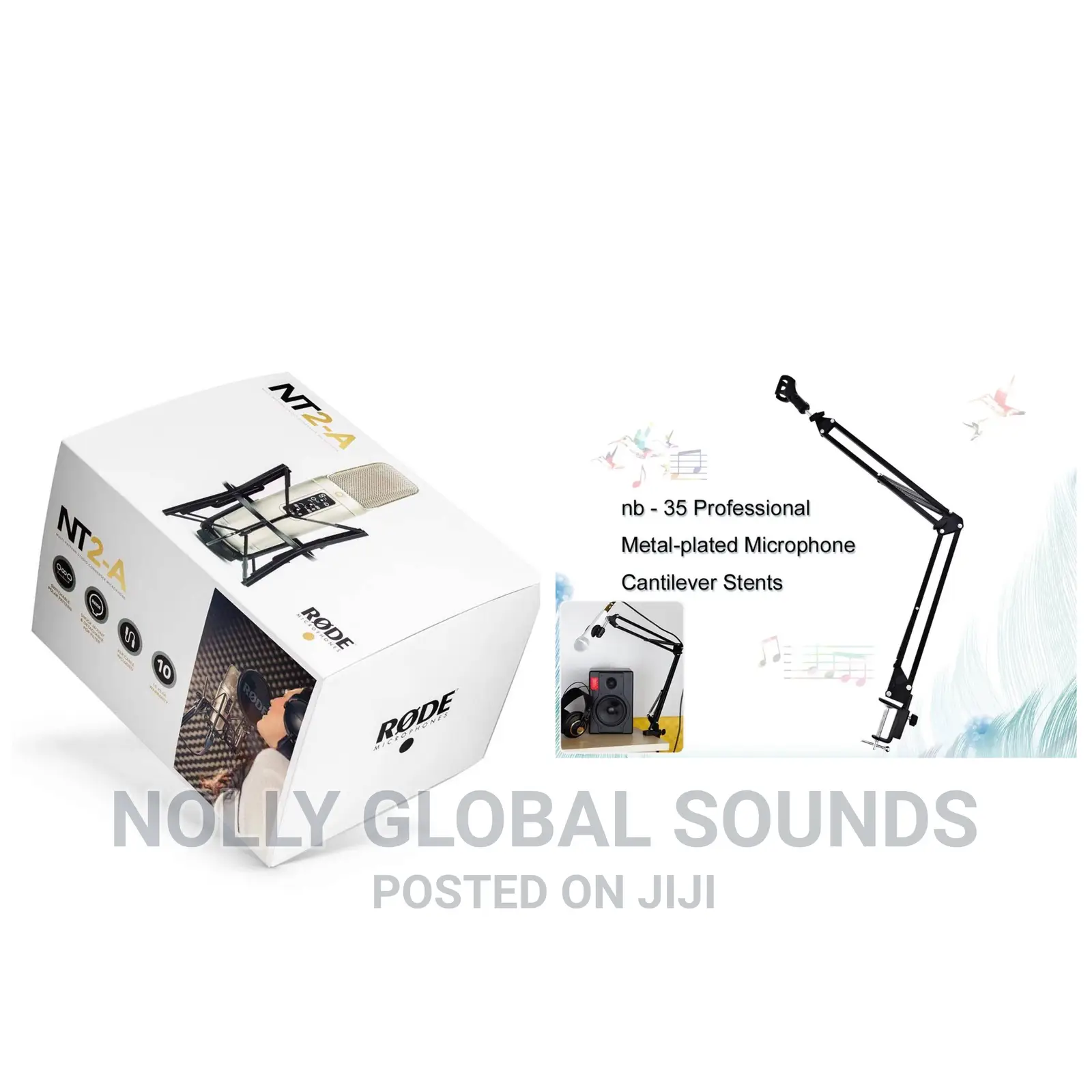 Rode NT2-A Studio Microphone + Boom Arm Table Mic Stand