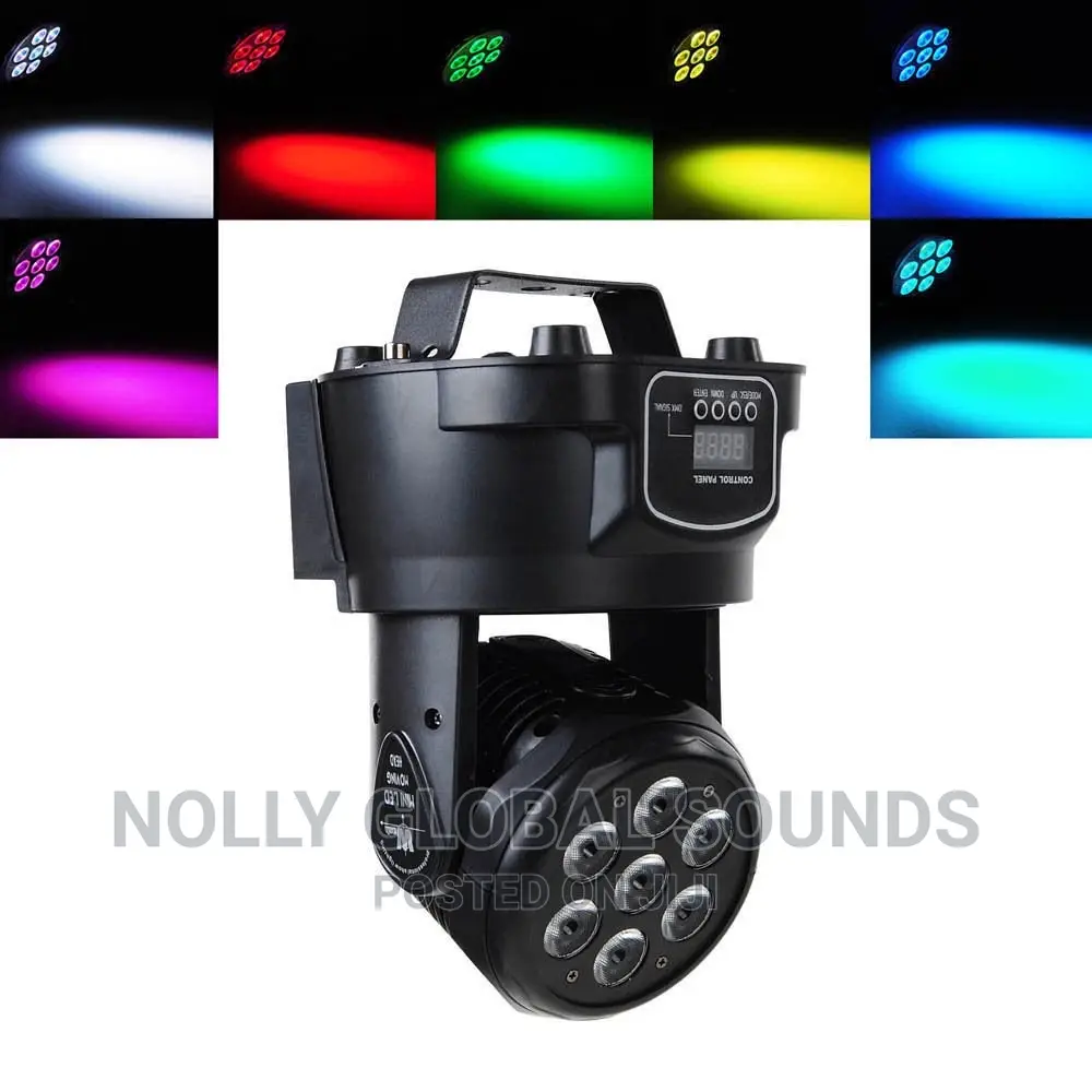 Mini Moving / Rotating Head Stage Light 7LED RGBW DMX512 10w