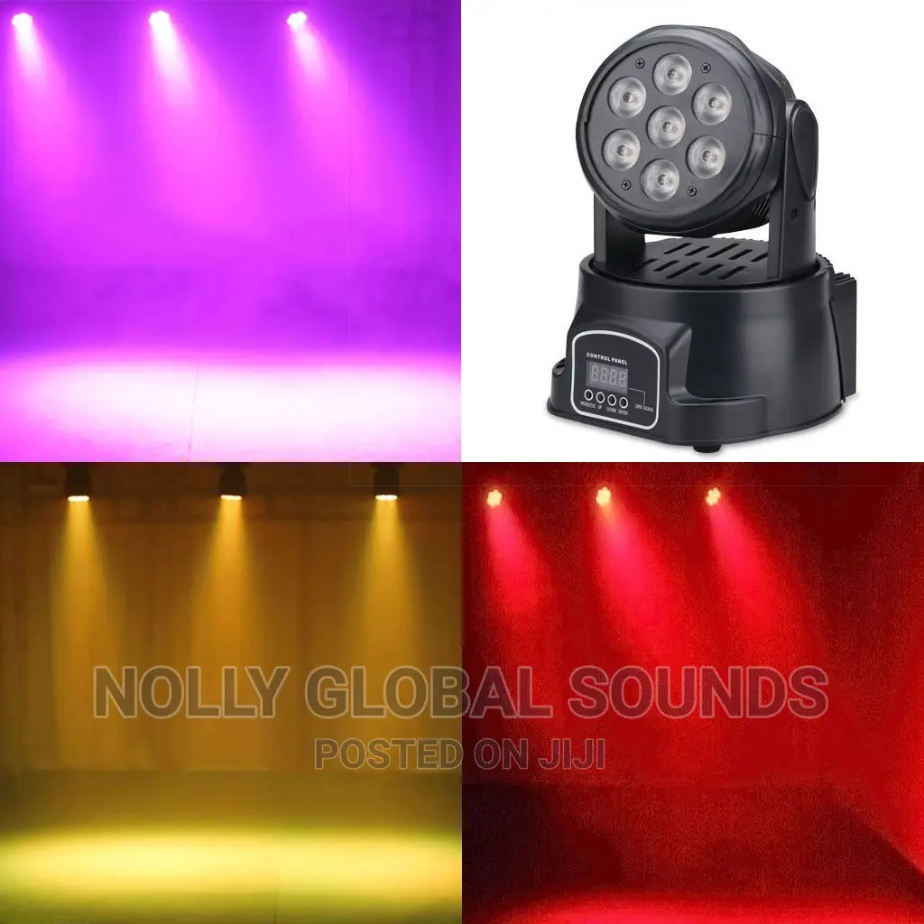 Mini Moving / Rotating Head Stage Light 7LED RGBW DMX512 10w