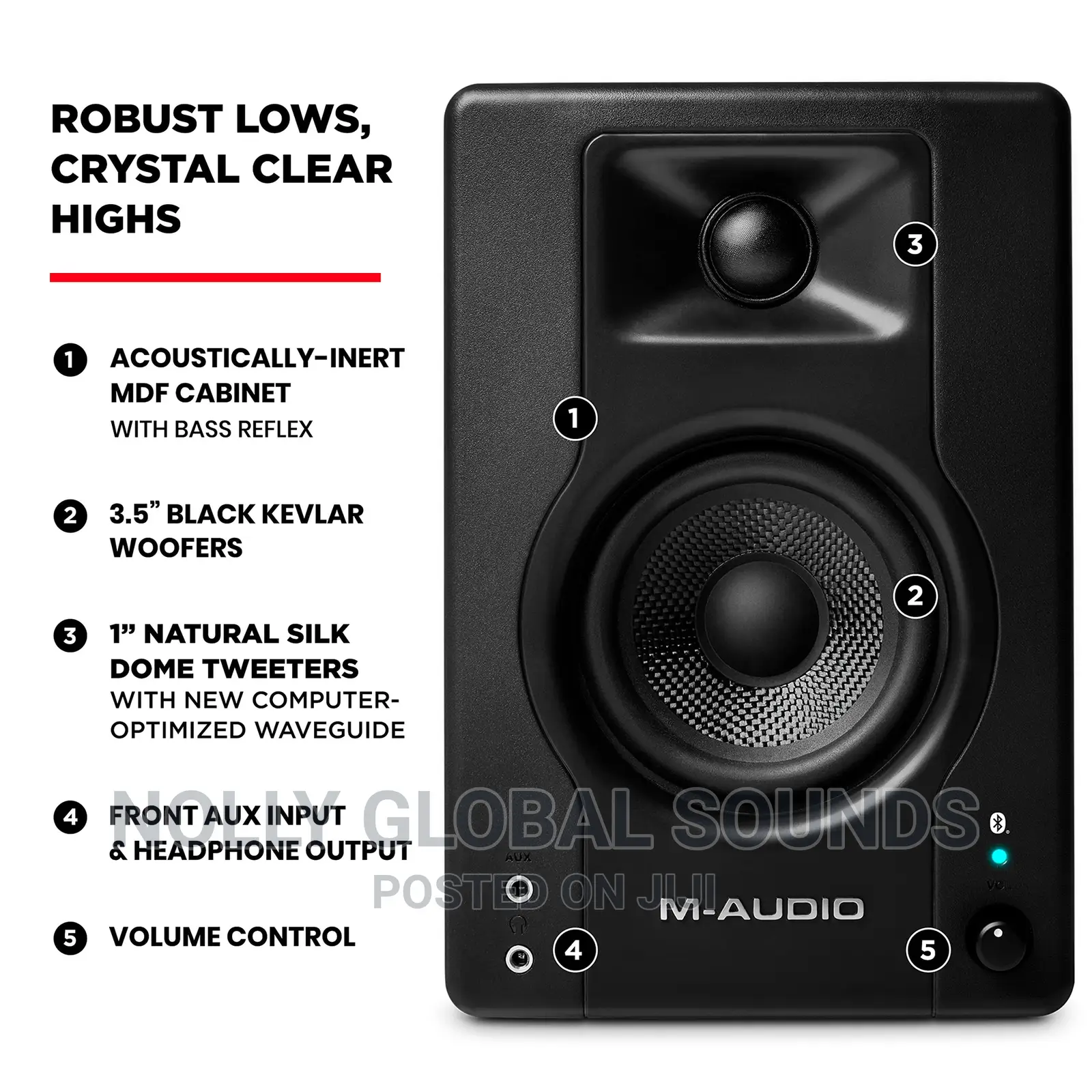 M-Audio BX3BT 3.5" Studio Monitor With Bluetooth