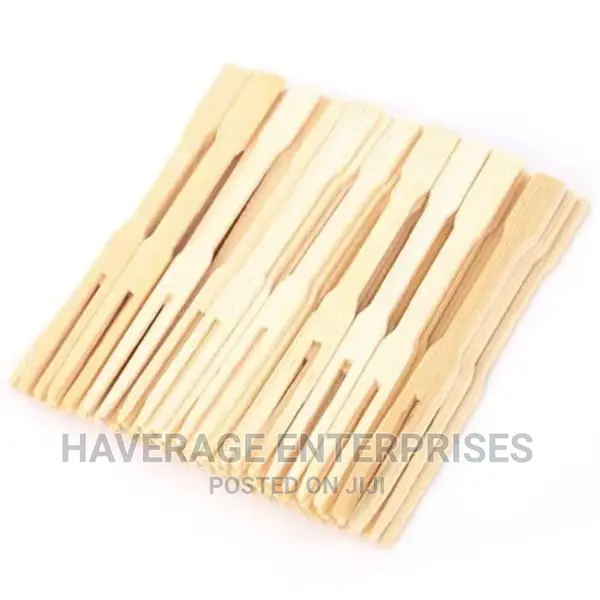 3.5" Bamboo Fork Picker With 2 Prongs - 500pces