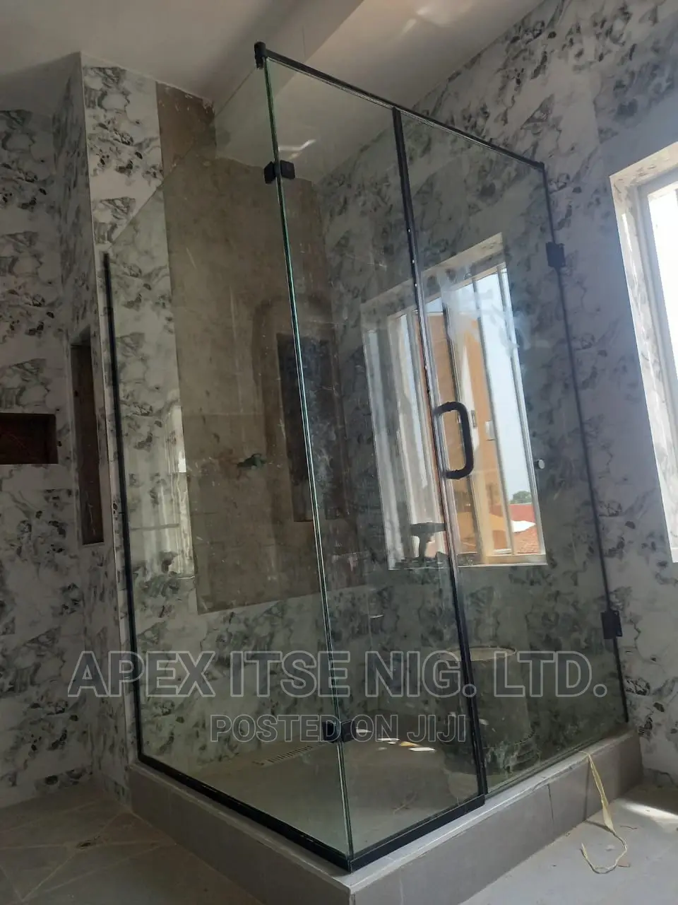 Framed Black Tempered Glass Cubicle