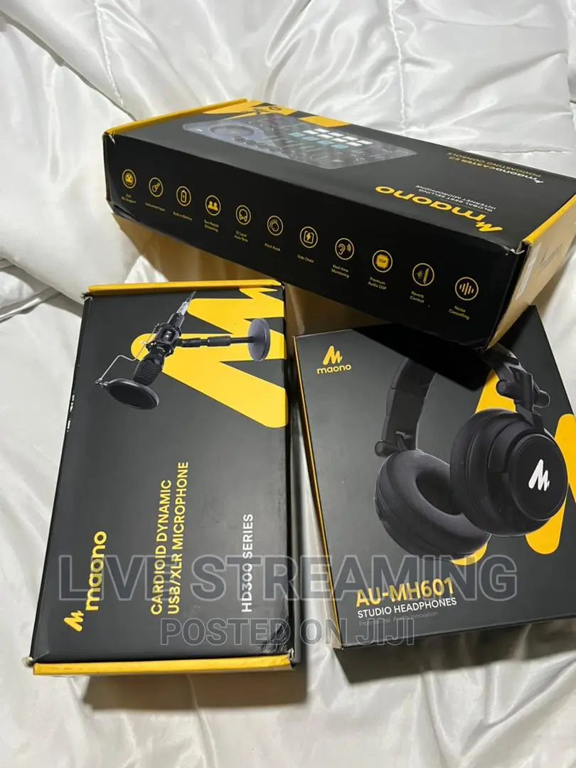 Full Maono Live Set, Hd300 Mic, Headset and E2 Soundcard