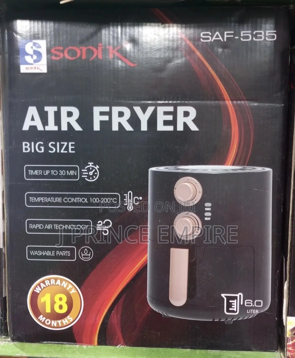 Sonik Air Fryer - 6 Litres - 1400W