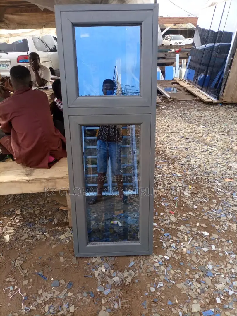 Double Panel Aluminum Casement Window With Inner Burglary.