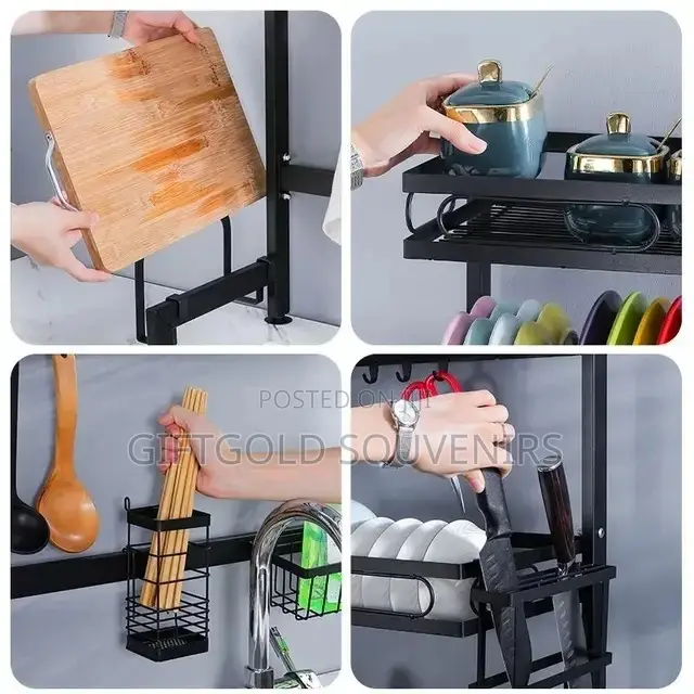 Over the Sink 95cm Stainless Steel Dish Drainer Rack