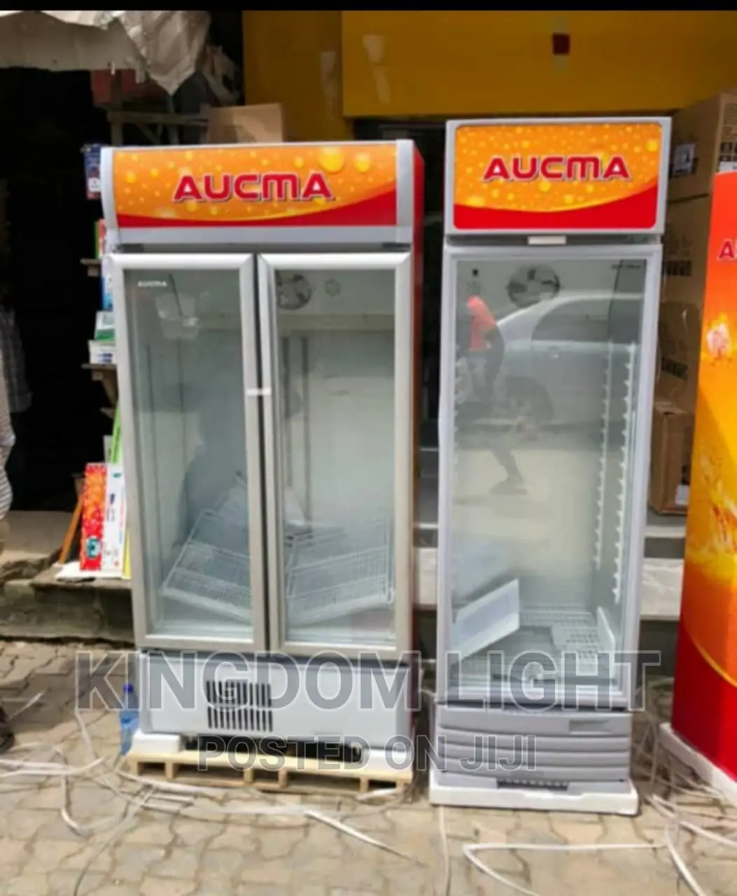 Original Double Door Aucma Show Case Refrigerator