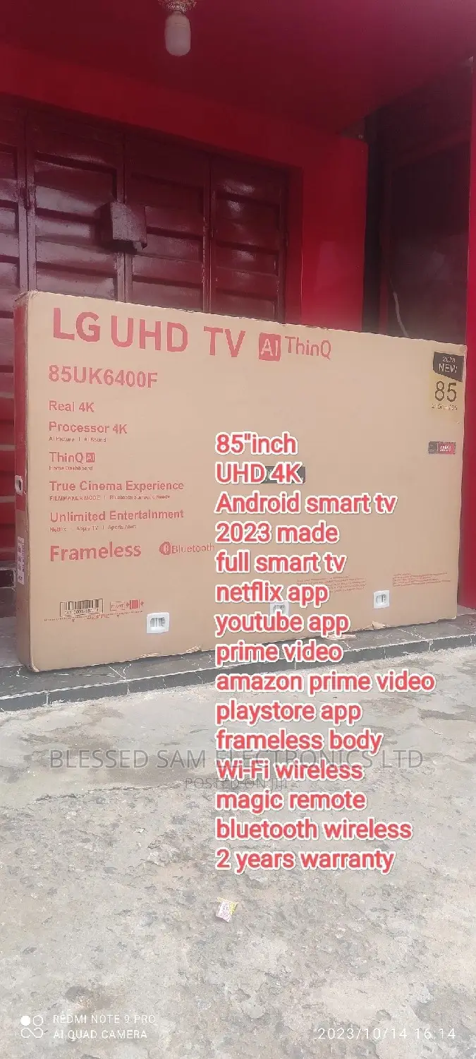 Lg 85"Inch Frameless Uhd Android Smart > Netflix > Youtube