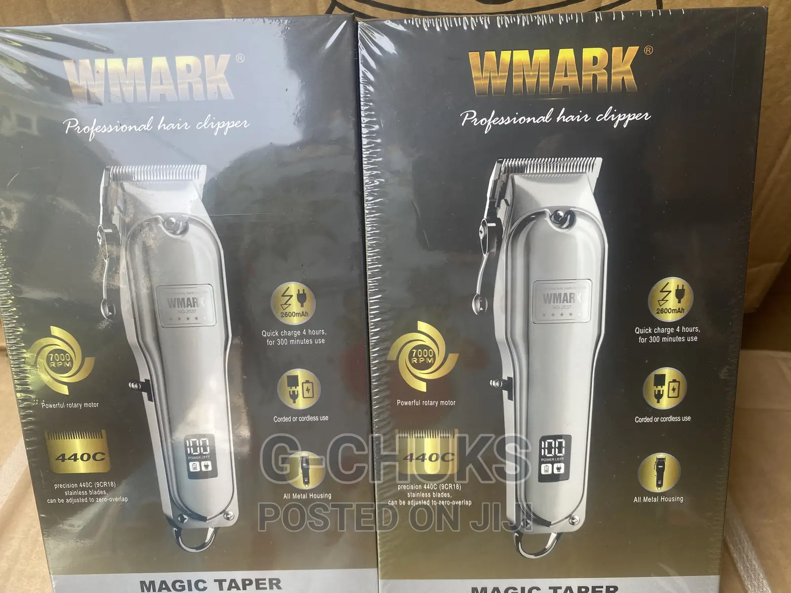 WMARK NG-2037 All-Metal Cordless Hair Clipper 2600mah