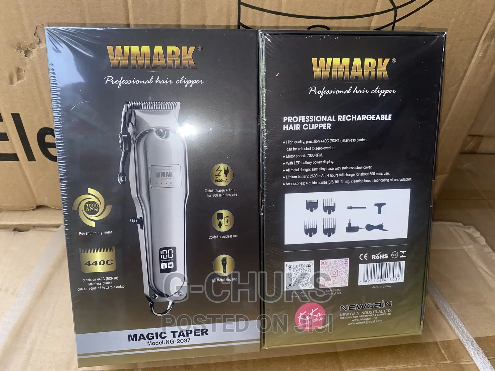 WMARK NG-2037 All-Metal Cordless Hair Clipper 2600mah