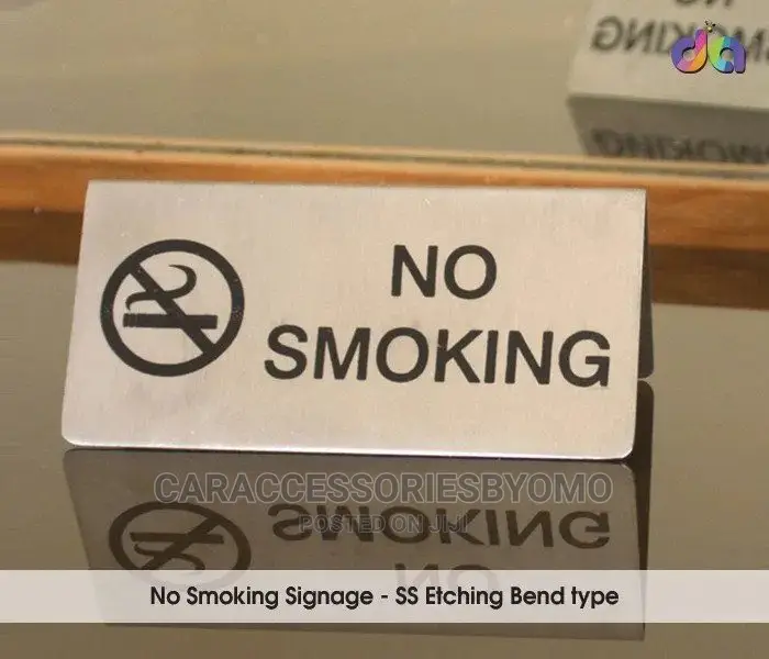 No Smoking Metal Display Desk Sign