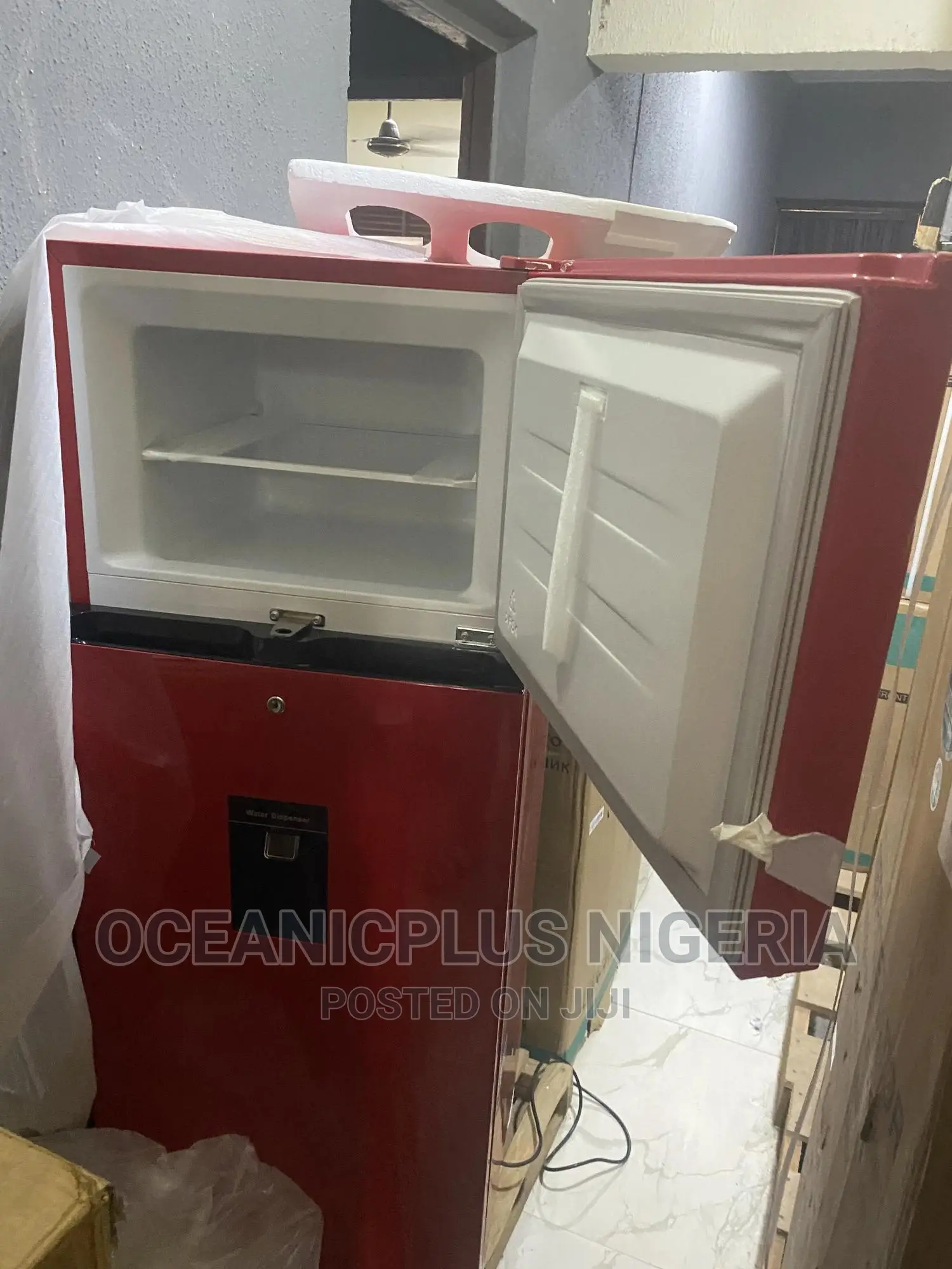 Red Hisense 204ltrs Double Door - Refrigerator W/ Dispenser