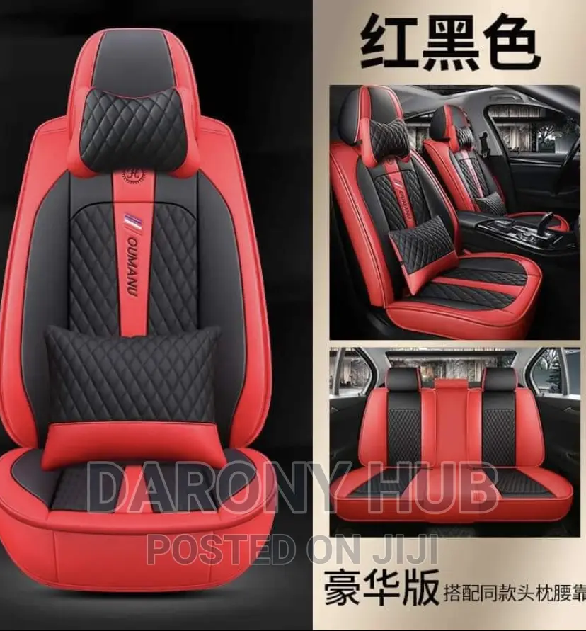 Luxury Oumanu Universal Leather Seat-Cover Red/Black/Pink