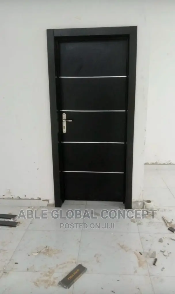 Standard HDF Shiny Black Wooden Doors