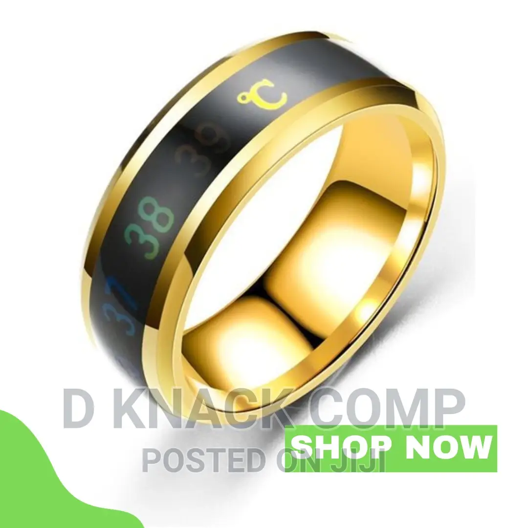 Fashion Smart Body Temperature Ring Gold