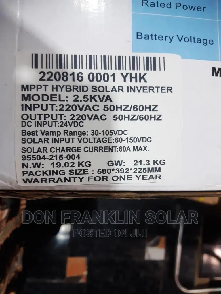 2.5kva/24v Yohako Hybrid Solar Inverter