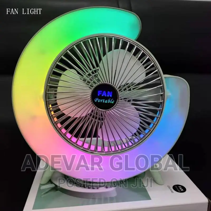 Usb Charging Color Fan Light, Household Desktop Silent Small