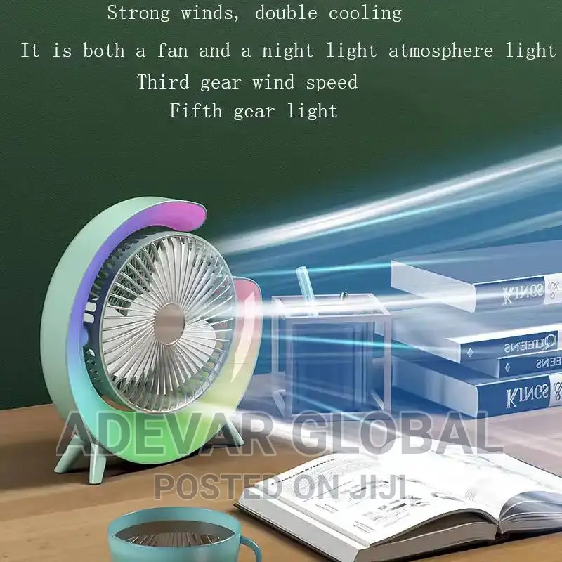 Usb Charging Color Fan Light, Household Desktop Silent Small