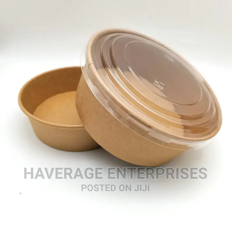 Disposable Kraft Paper Salad Bowl 750ml, 1,000ml 600pcs