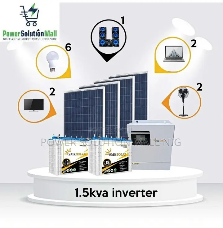 1.5kva Solar Solution System With 2 Batteries