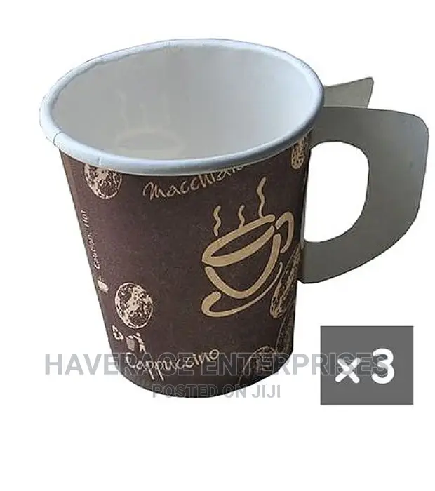 500 7oz Disposable Hot/Cold Paper Cup With Butterfly Handle