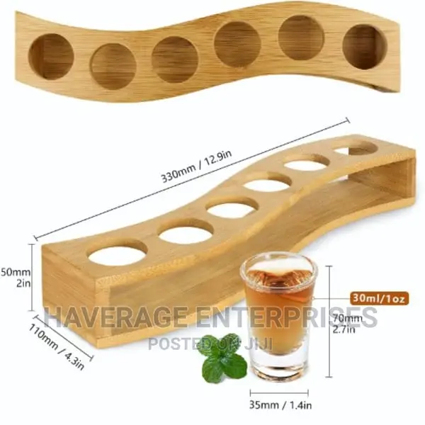 Tequila Shot Glasses and Tray Holder